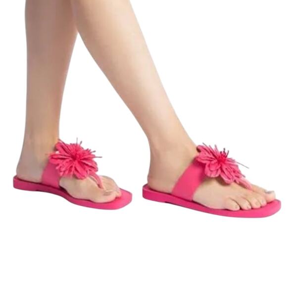 *Larroude’ Hibiscus Sandals – Sz 10/11 - Picture 1 of 9